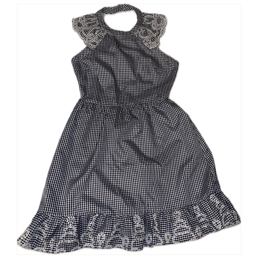 Copper Key Black and white plaid dress Navy Gingham Dress Size XS